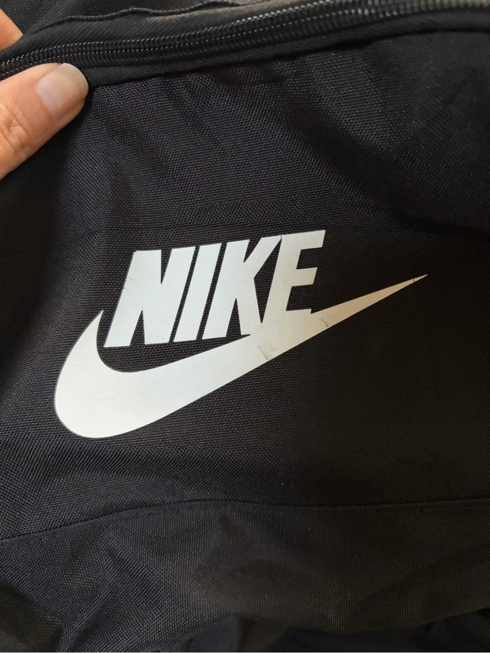 Nike Black Backpack with White Swoosh Logo